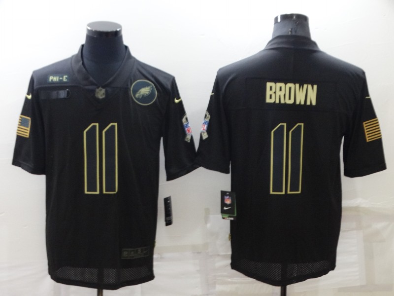 Men's Black Philadelphia Eagles #11 A. J. Brown Salute To Service Limited Stitched Jersey